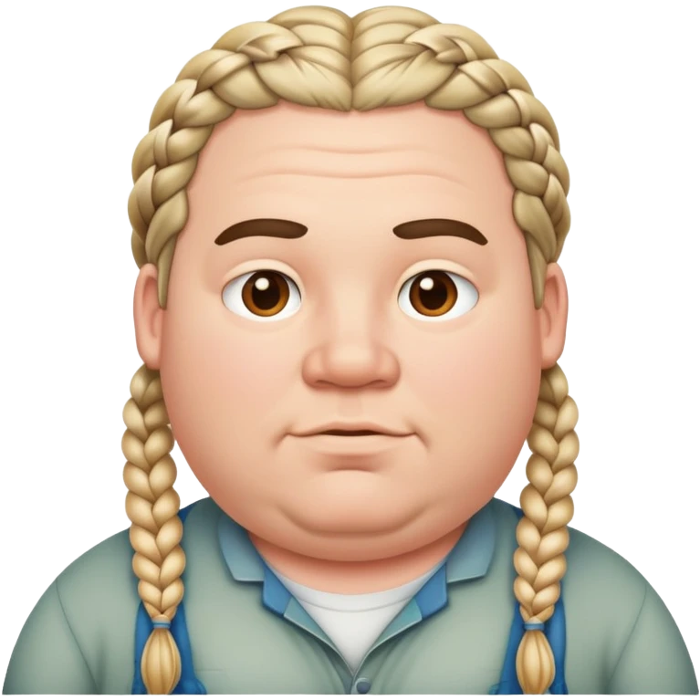 Fat white guy with braids emoji
