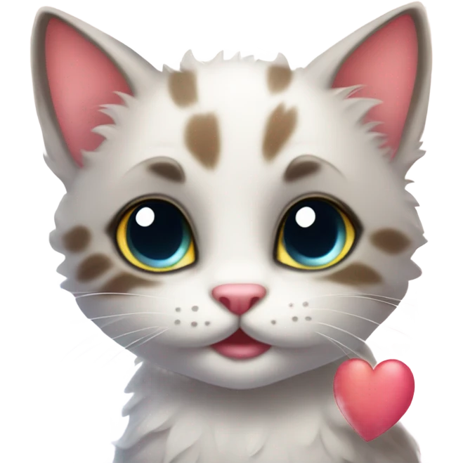 Kitten in love emoji