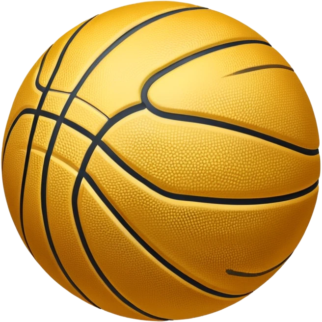 a golden basketball with classic black lines, shiny gold metal texture emoji
