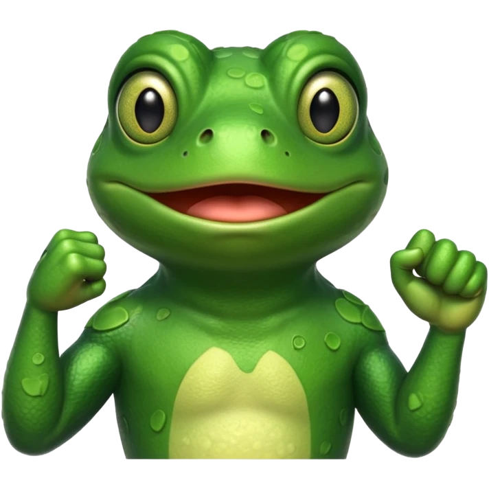 Frog with raised fist emoji
