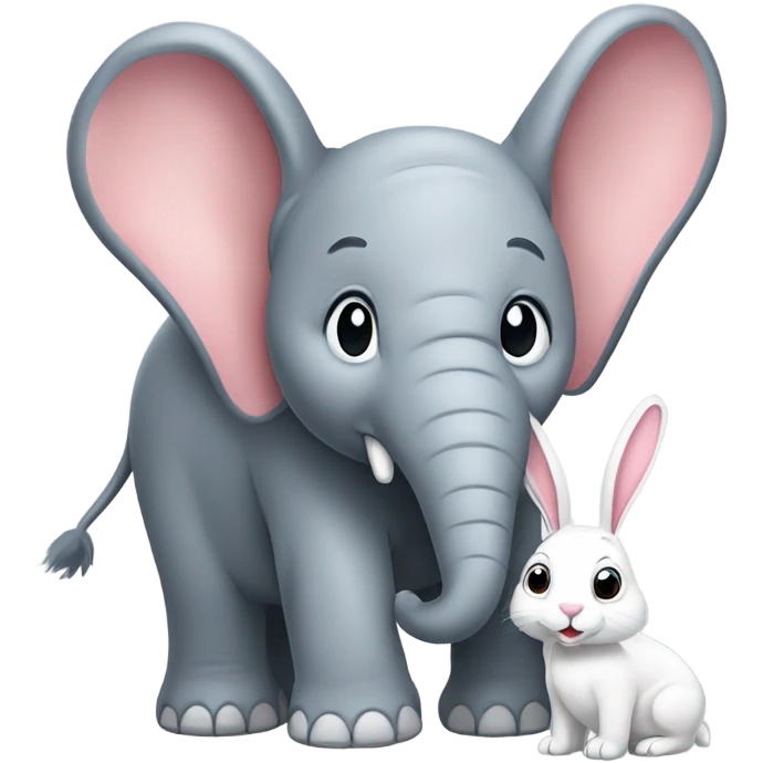 elephant with rabbit emoji