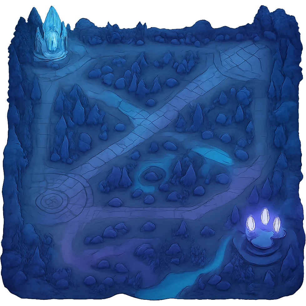 League of Legends style game board in blue and violet colors emoji