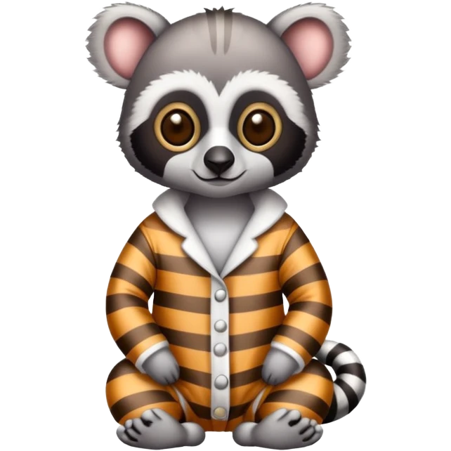Lemur wearing pjs emoji