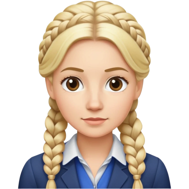 blonde business teacher hair in french braid  emoji