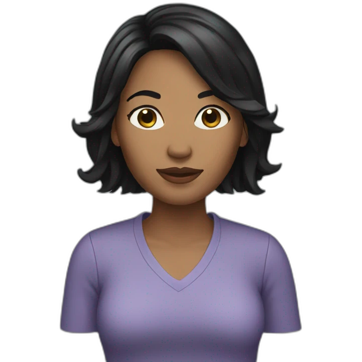 Woman black hair emoji
