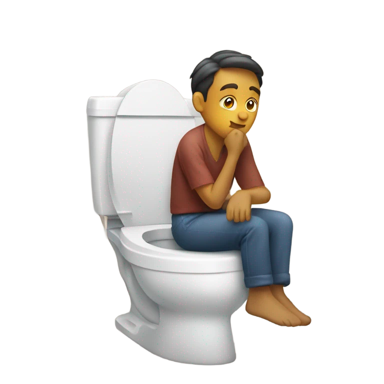Sitting on toilet emoji
