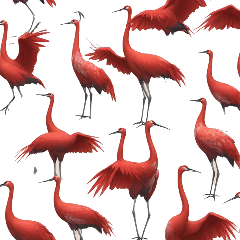 six crimson cranes emoji