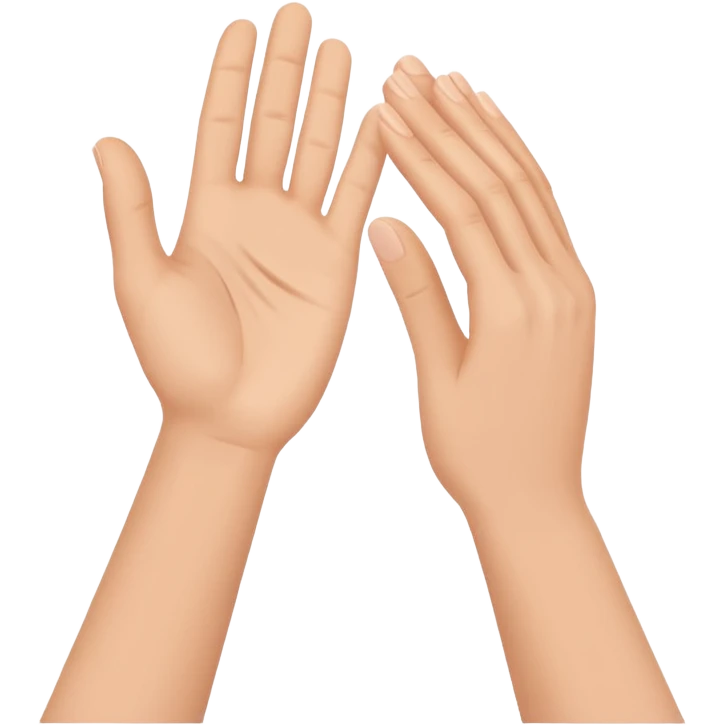 clapping hands emoji, side view, simple flat design, vector, white background emoji