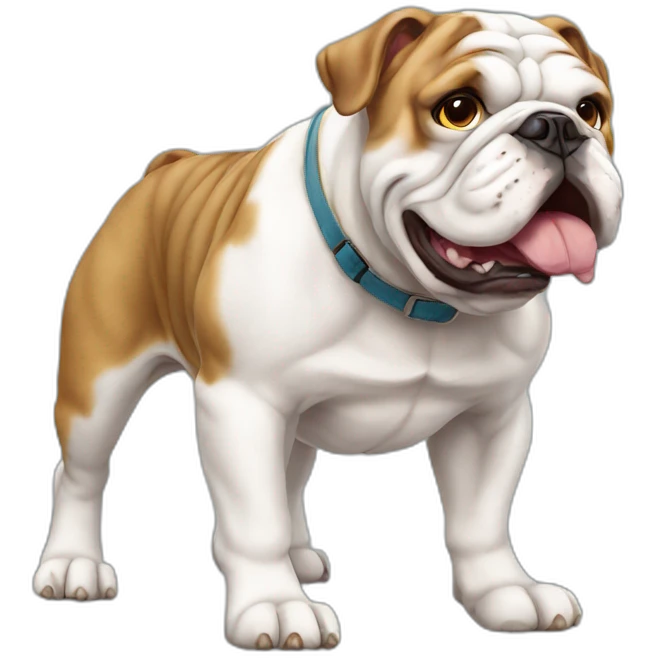 Dog english Bulldog full body emoji