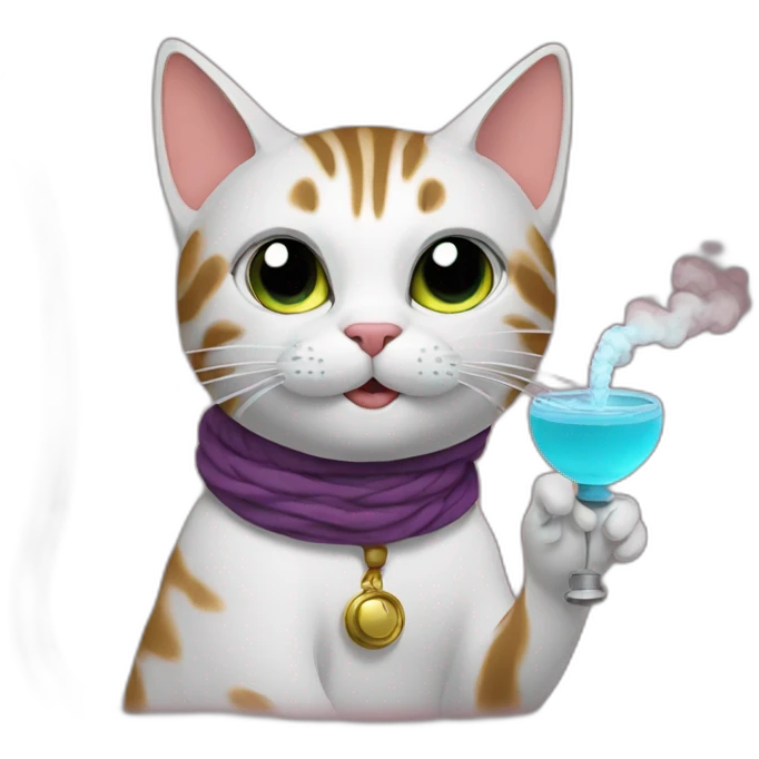 Cat with a hookah emoji