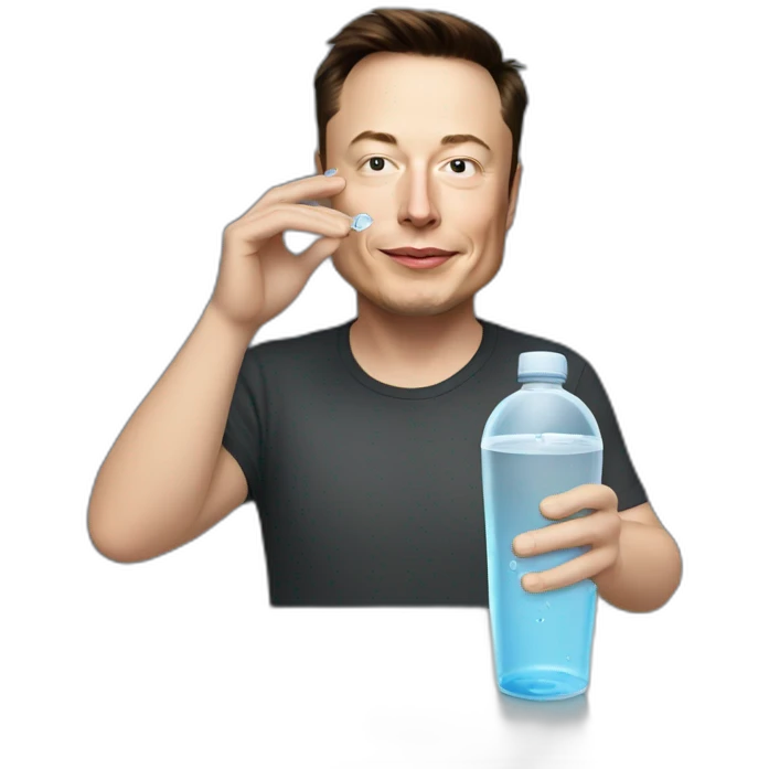 Elon Musk drink water emoji