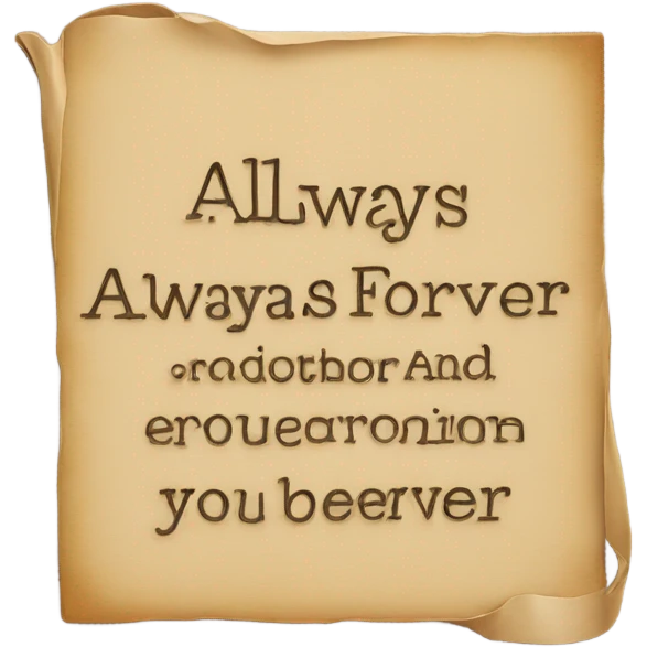 inscription on the board - always and forever  emoji