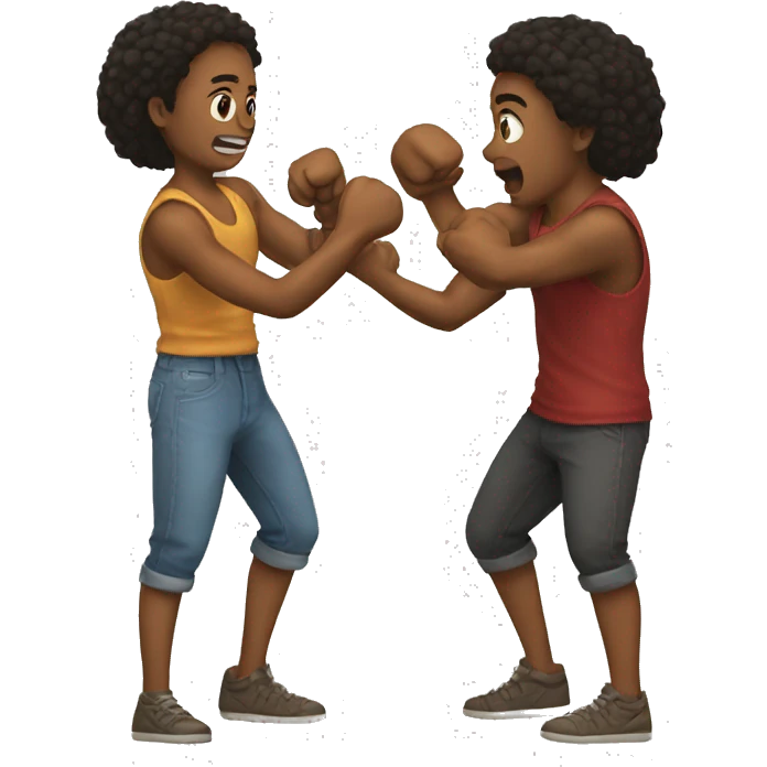 two friends fighting emoji