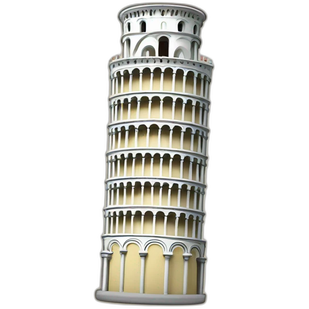 A colorful flashcard about the Leaning Tower of Pisa emoji