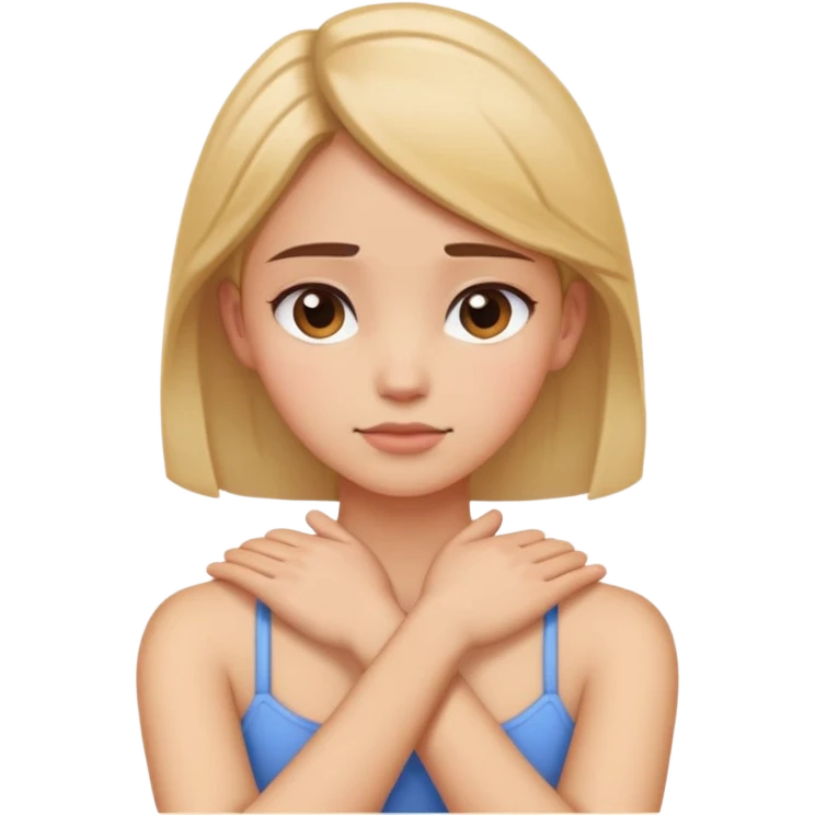  arms crossed holding neck girl emoji