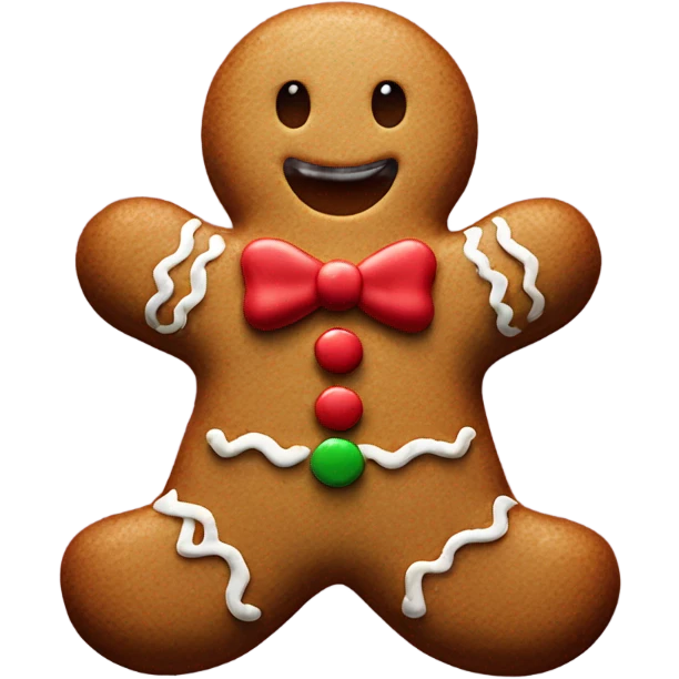 Photo Realistic cute gingerbread man emoji