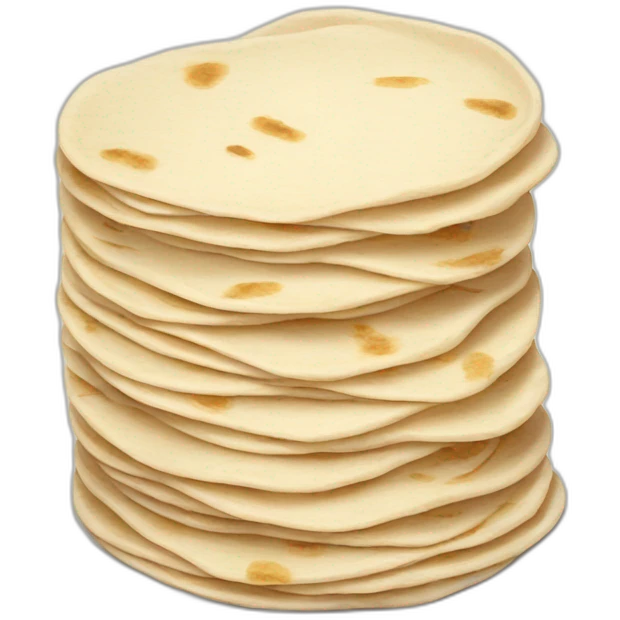 Small Stack of flour tortillas with some grill marks emoji
