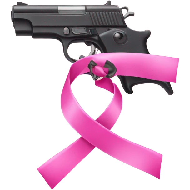 pink pistol with a pink ribbon with pink cop  emoji