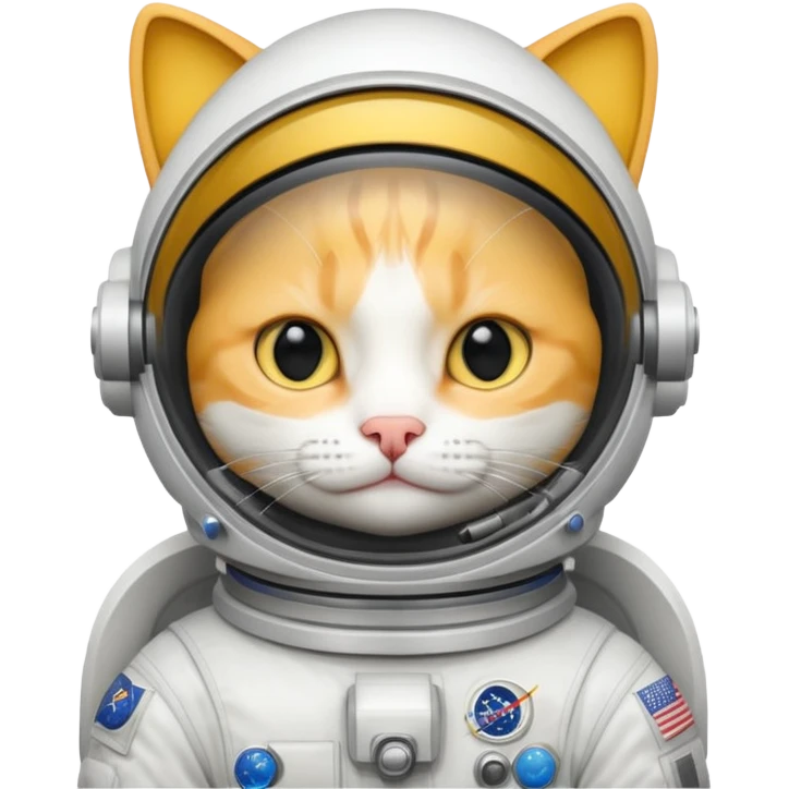 yellow cat white  Astronaut emoji