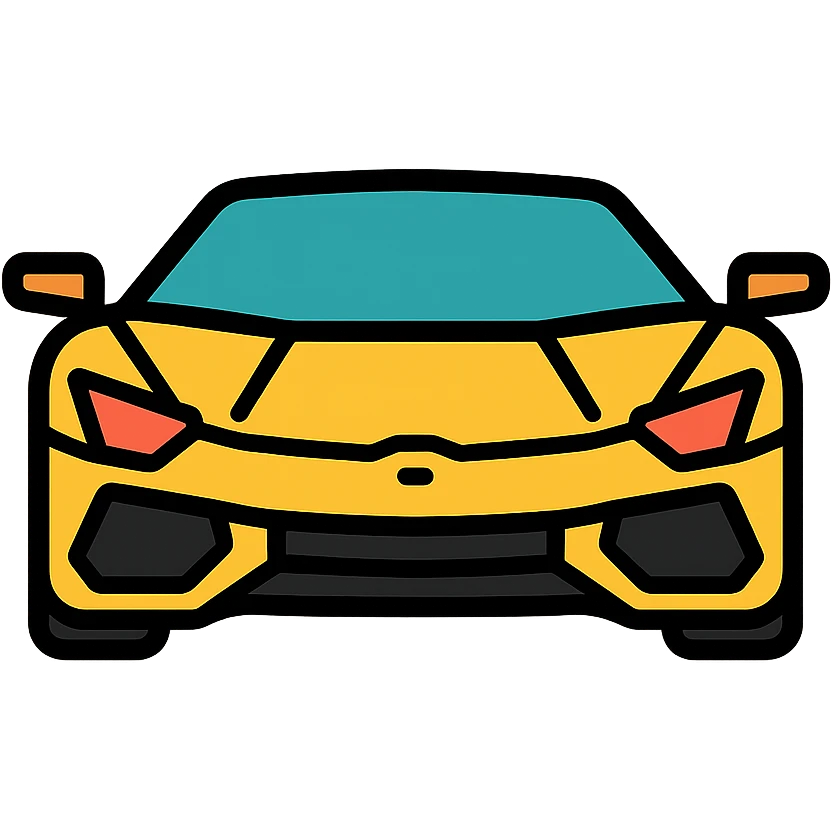 Lamborghini car, simplified shape, bold lines, sporty look emoji