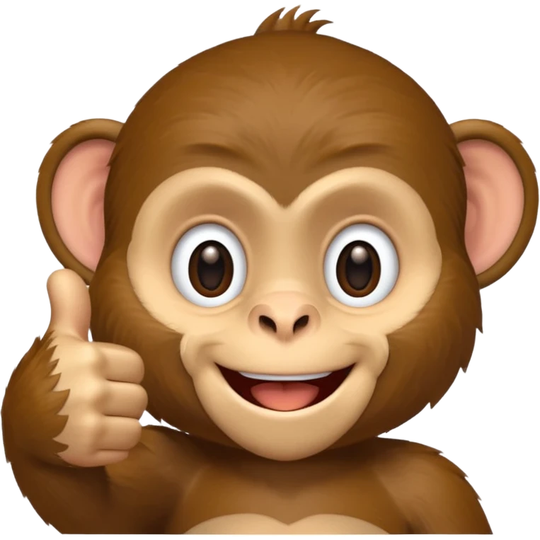 monkey with one thumbs up emoji