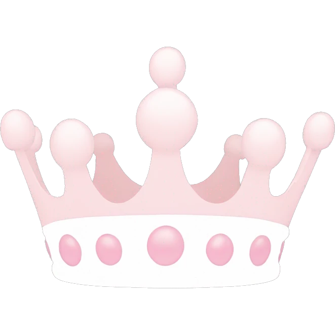 White and pastel pink crown emoji