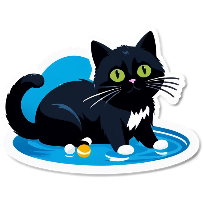 Pool and a cat emoji