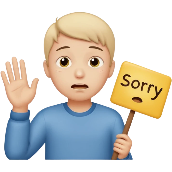Boy with sign written sorry bhasha with crying emoji emoji