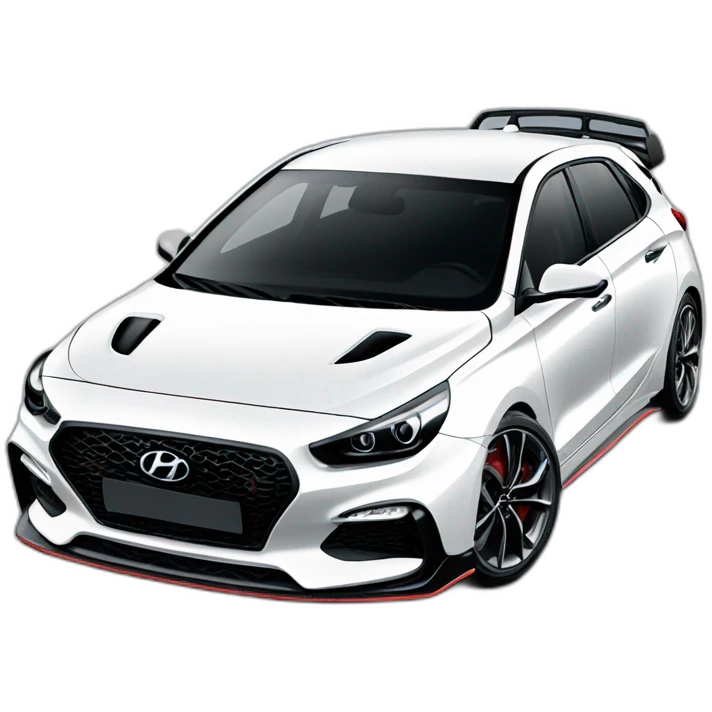 Hyundai i30n hatch white emoji