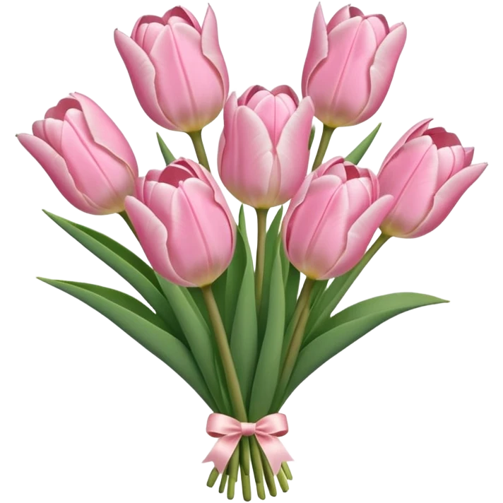 Cute Bouquet of Light pink tulips emoji