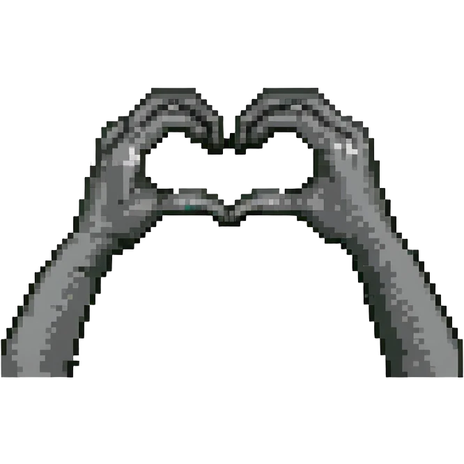 two hands each with half a heart, forming a heart shape emoji