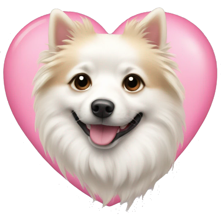 White and blonde spots spitz in a pink heart emoji