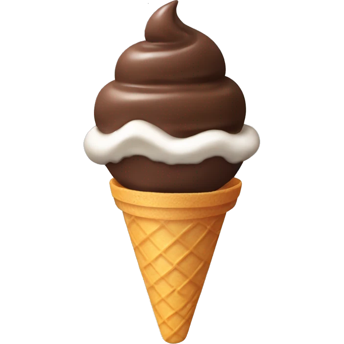 chocolate ice cream swirl with a halo emoji