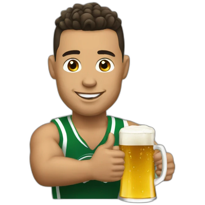 Ronaldo with beer emoji