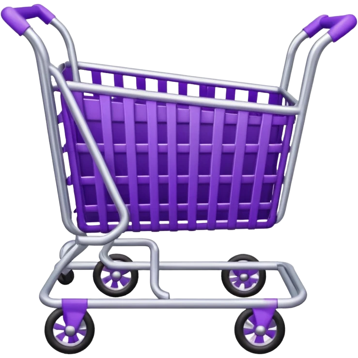 purple and silver shopping cart emoji