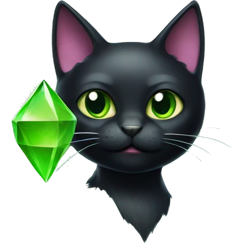Black cat with plumbob emoji