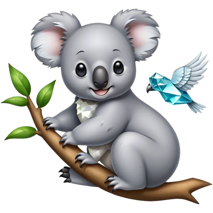 Koala and the diamond bird emoji