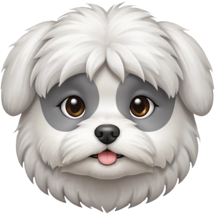 Grey and white maltés  emoji