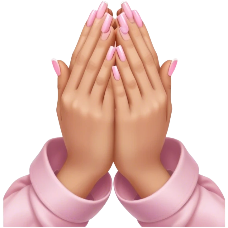 praying hands 🙏🏽 with light pink acrylic nails emoji