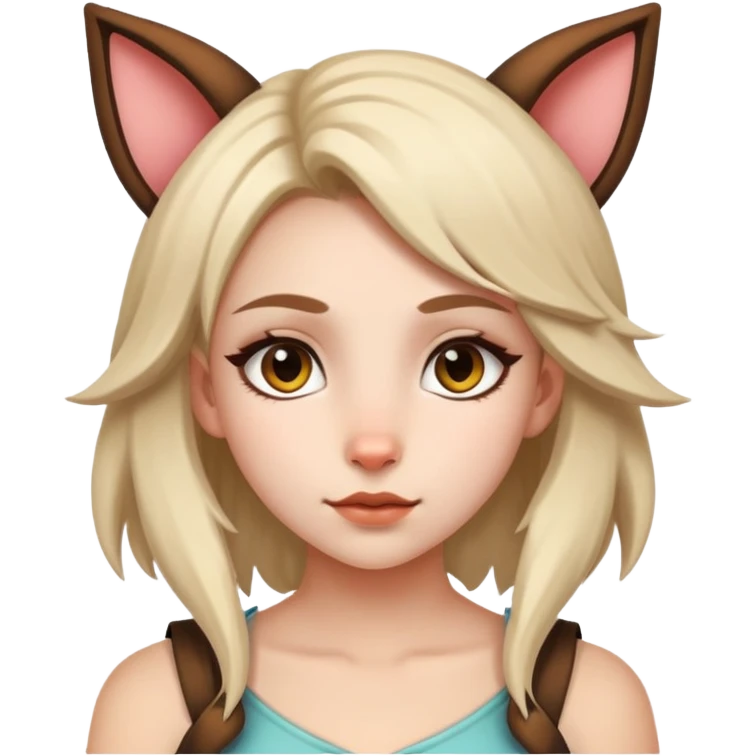 therian girl with animal ears and features emoji