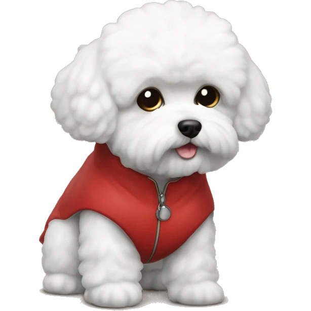 Bichon maltais but with red coat emoji