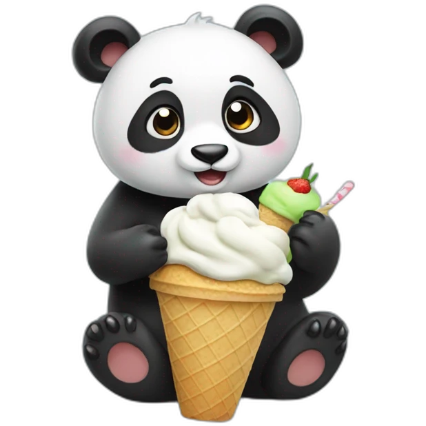 Panda eating ice cream emoji