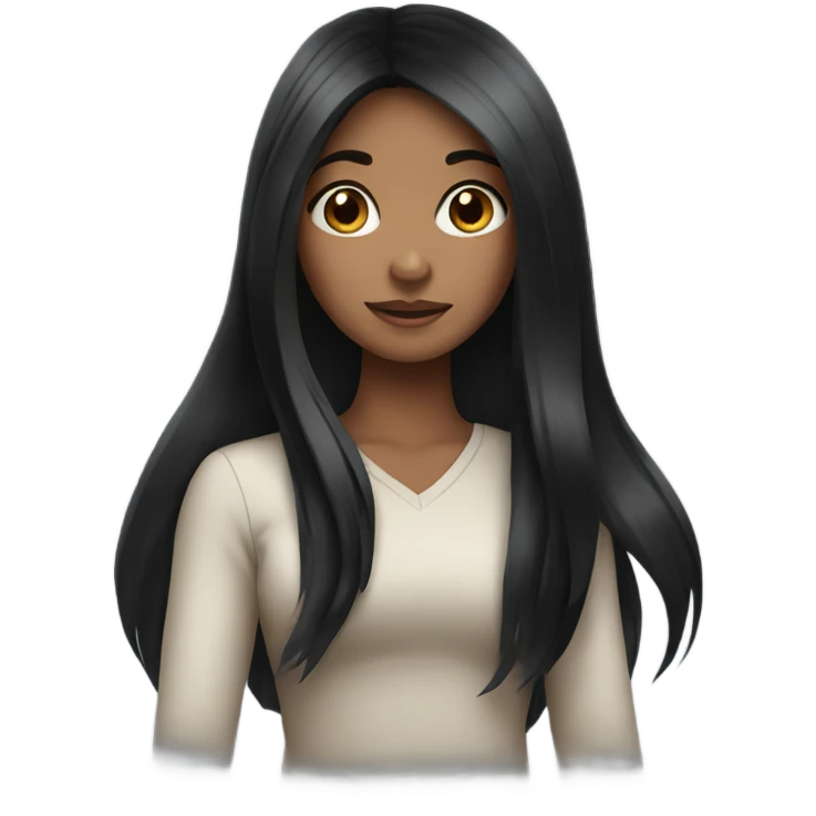 girl with long black hair  emoji