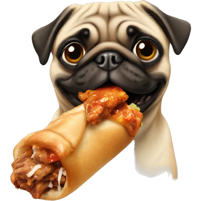 Pug eating wing stop emoji