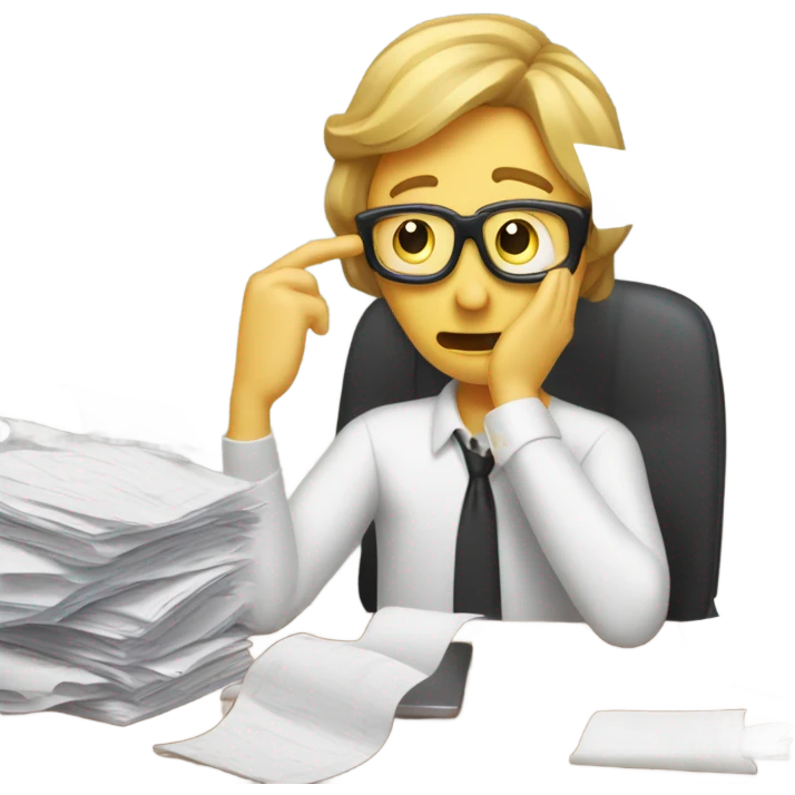 Stress about work emoji
