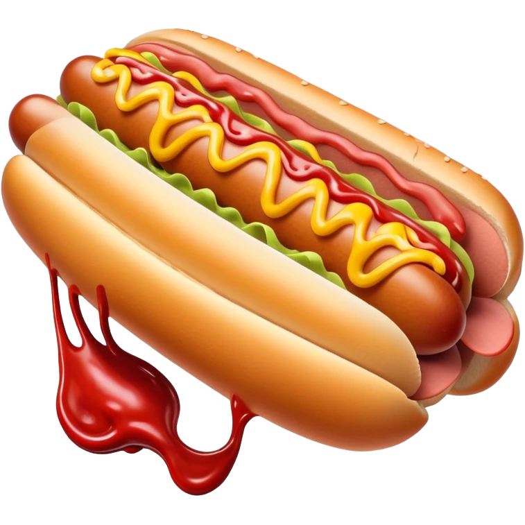 Hot dog with blood vessels emoji