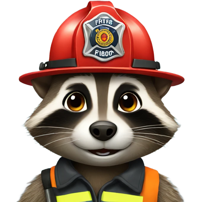 Firefighter raccoon emoji