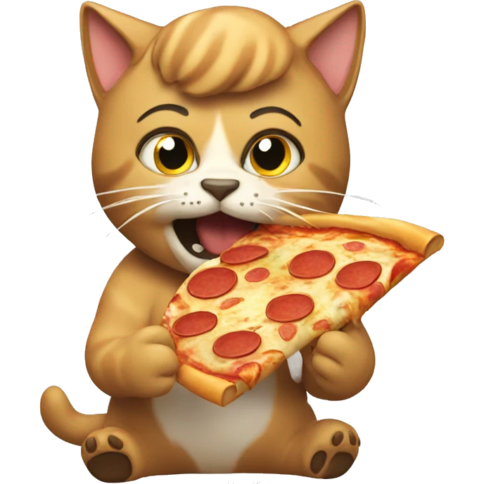 Gato comiendo pizza emoji