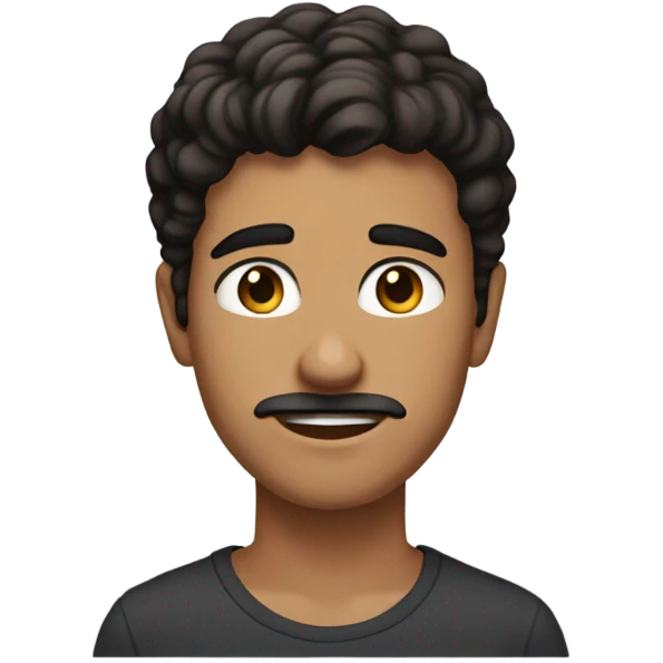 21 year old guy with dark brown hair that is to his forehead and a slight beard and mustache and he has brown eyes and he is wearing a dress emoji