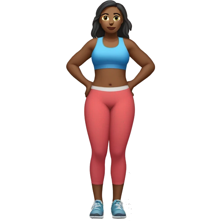 Slim-thicc woman gym wear hands on hips pose (small waist body) emoji